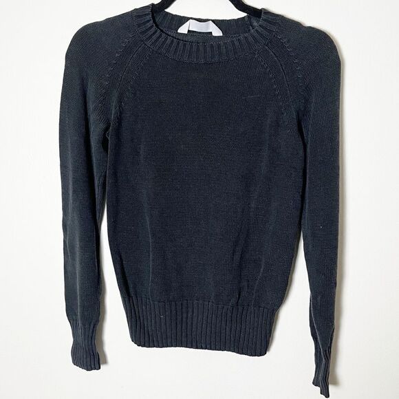 Everlane Black Cotton Sweater Crewneck Lightweight Small - Picture 1 of 5